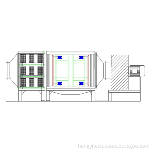 Spray painting exhaust gas system